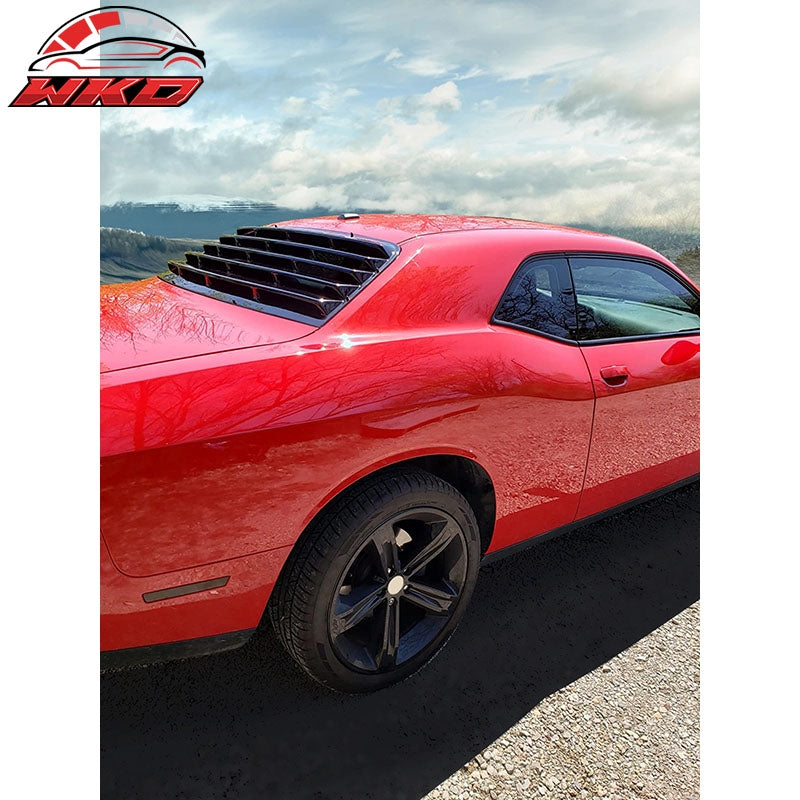 Fits 08-23 Dodge Challenger Window Louver Rear Cover Painted ABS Gloss Black