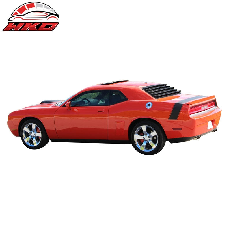 Fits 08-23 Dodge Challenger Window Louver Rear Cover Painted ABS Gloss Black