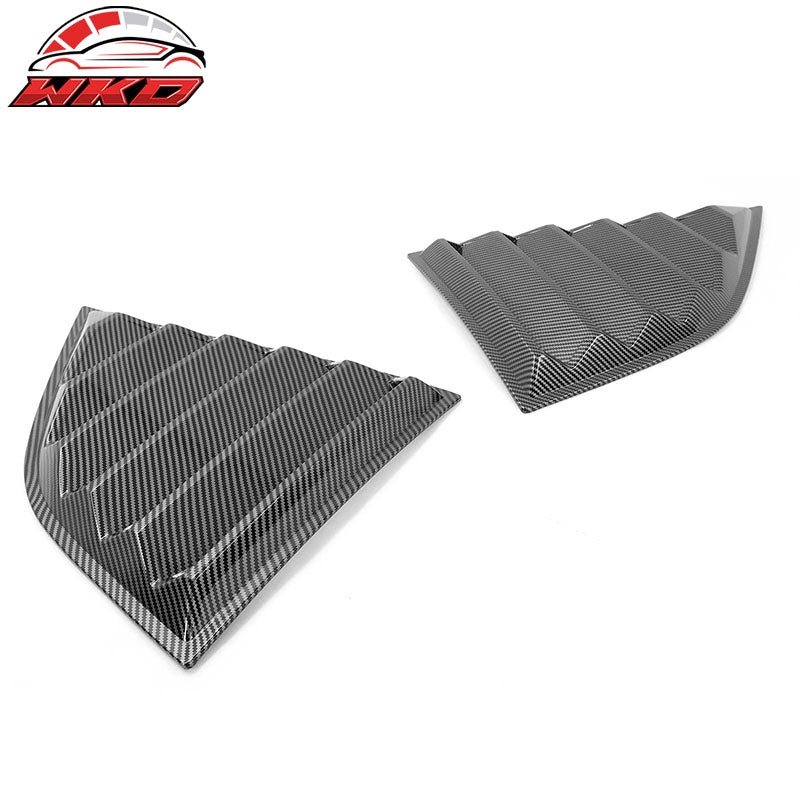 Fits 08-23 Dodge Challenger XE V4 Style Side Window Louvers Carbon Fiber Print
