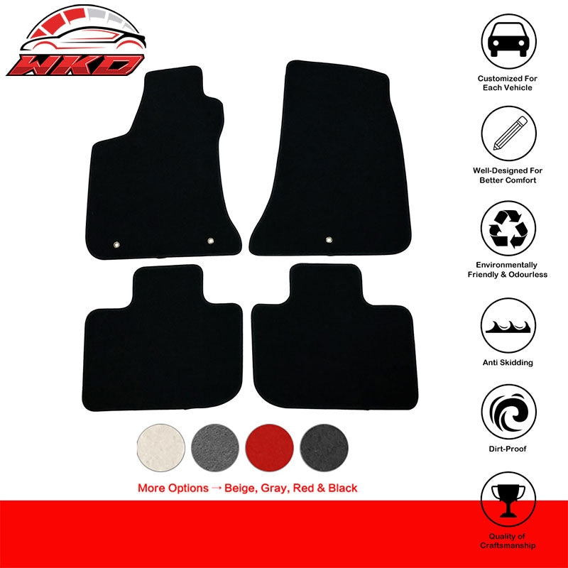 Fits 11-23 Dodge Charger/Chrysler 300 RWD Black Nylon Floor Mats Carpets 4PCS