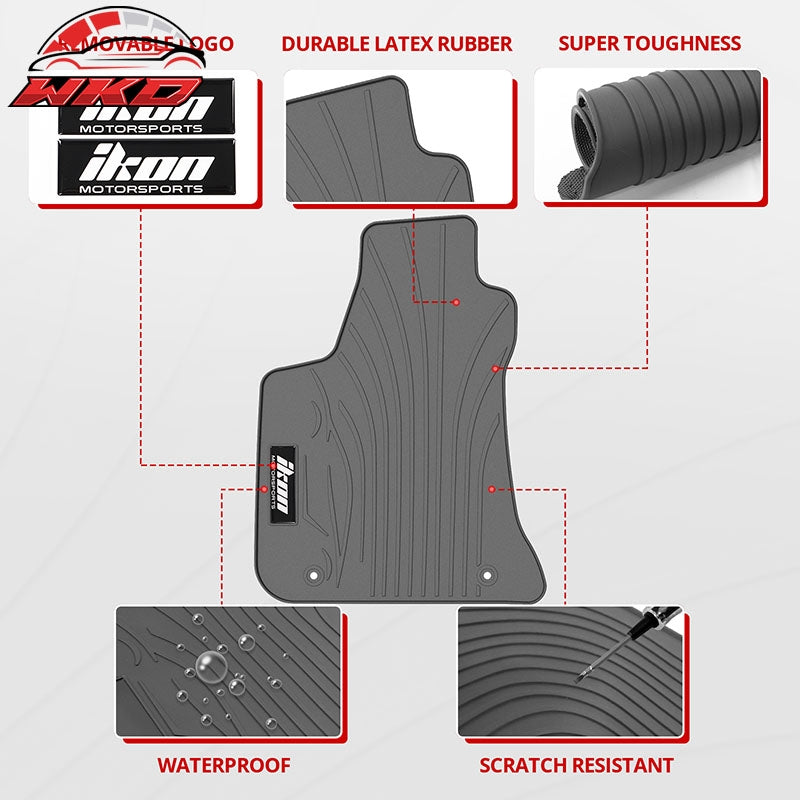 Wholesale 11-23 Dodge Charger/Chrysler 300 RWD Latex Floor Mats Liner Gray Carpet 5PC - Wikond Auto