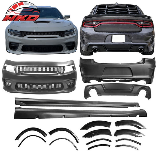 Wholesale 15-23 Dodge Charger Front Rear Bumper Conversion w/ Side Skirt/Fender Flare - Wikond Auto