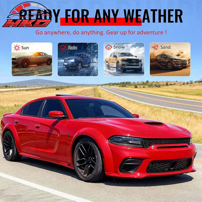 For 15-23 Dodge Charger Front & Rear Bumper Cover & Side Skirt & Fender Flare