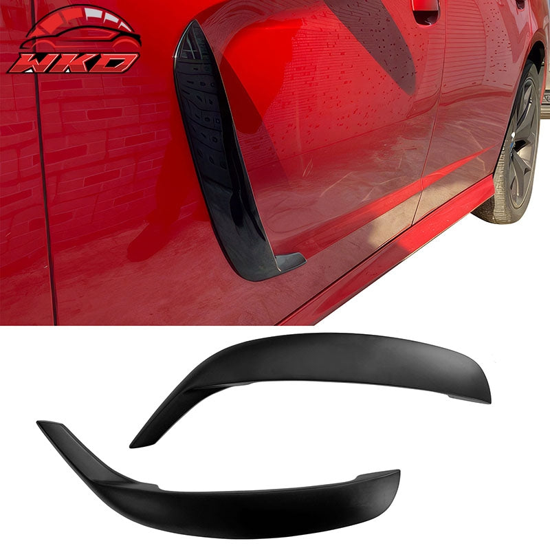 Wholesale 15-23 Dodge Charger IKON1 Style Front Door Side Fin Vents Matte Black ABS - Wikond Auto