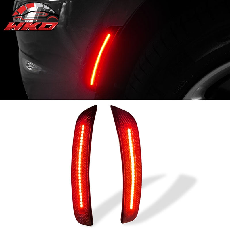 Fits 15-23 Dodge Charger 2PCS Front LED Side Marker Lights Lamps Smoked Lens