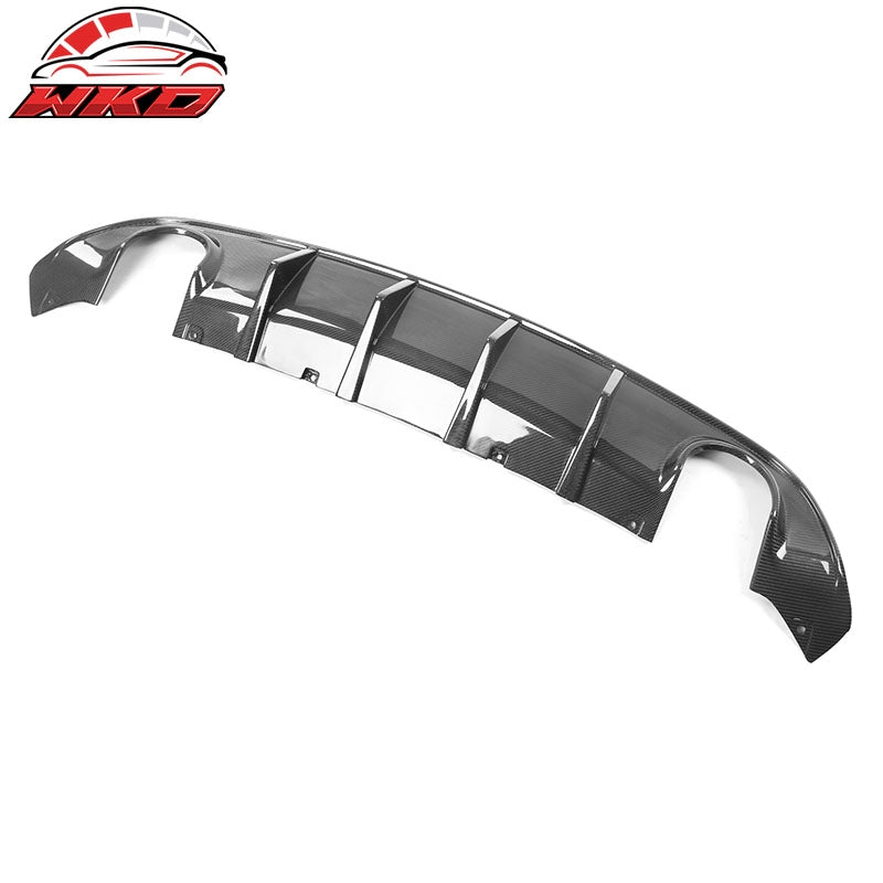 Fits 15-23 Dodge Charger IKON V3 Style Rear Bumper Lip Diffuser CF Carbon Fiber