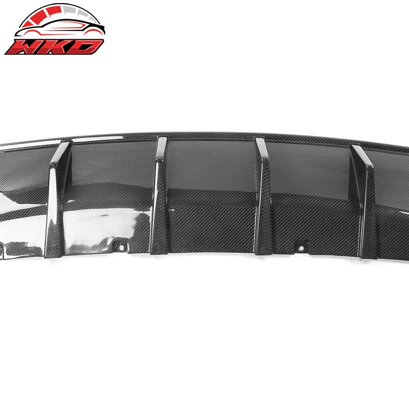 Fits 15-23 Dodge Charger IKON V3 Style Rear Bumper Lip Diffuser CF Carbon Fiber