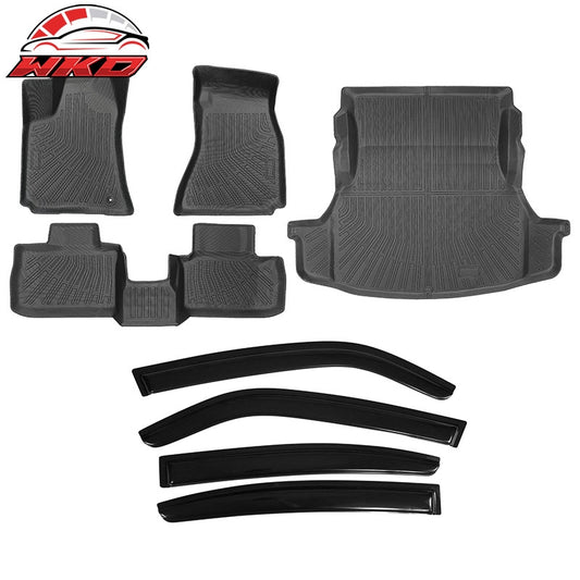 Wholesale 06-10 Dodge Charger RWD TPE Floor + Trunk + Backrest Mats + Window Visors - Wikond Auto