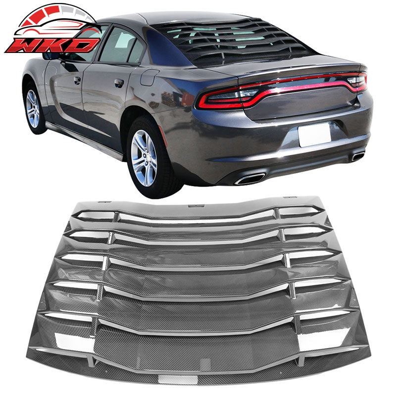 Wholesale 11-23 Dodge Charger IKON Style Rear Window Louver - Carbon Fiber Print