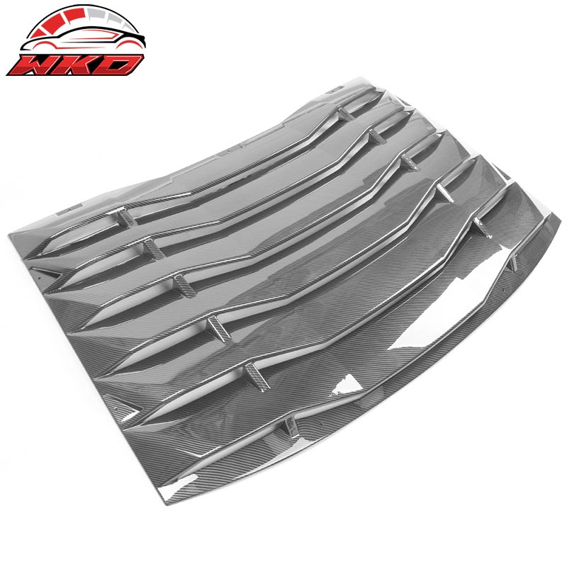 Fits 11-23 Dodge Charger IKON Style Rear Window Louver - Carbon Fiber Print