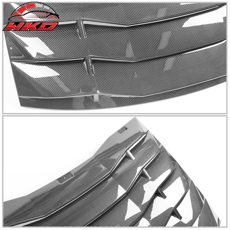Fits 11-23 Dodge Charger IKON Style Rear Window Louver - Carbon Fiber Print