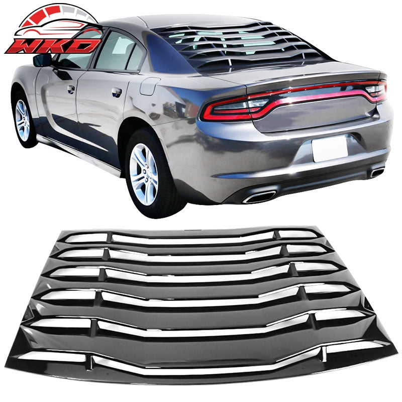 Wholesale 11-23 Dodge Charger IKON Style Rear Window Louver Cover - Gloss Black