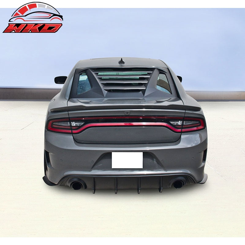 Fits 11-23 Dodge Charger IKON V2 Style Rear Window Louver Sun Shade Cover ABS