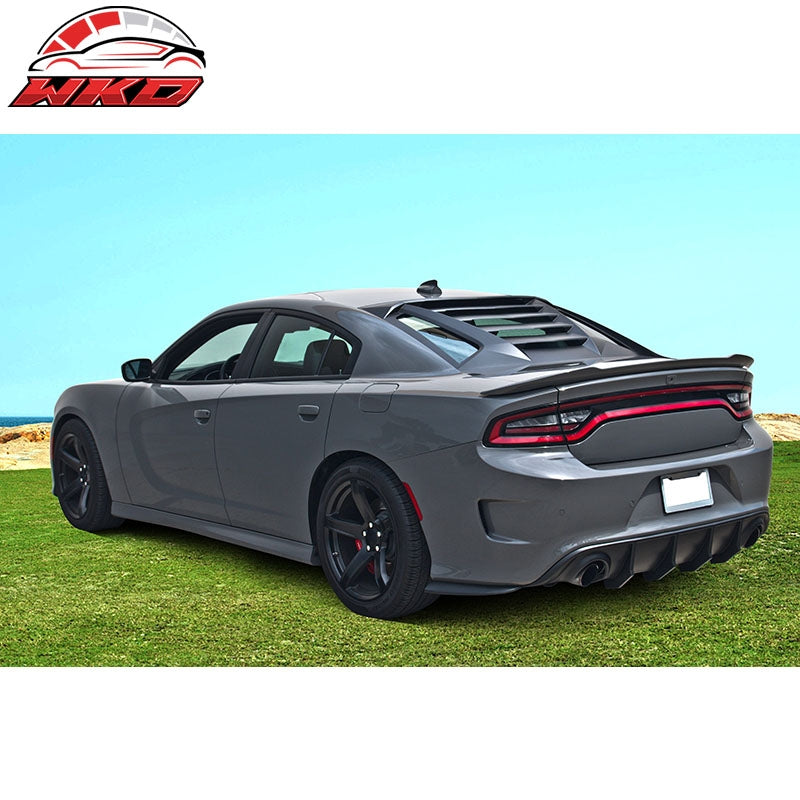 Fits 11-23 Dodge Charger IKON V2 Style Rear Window Louver Sun Shade Cover ABS