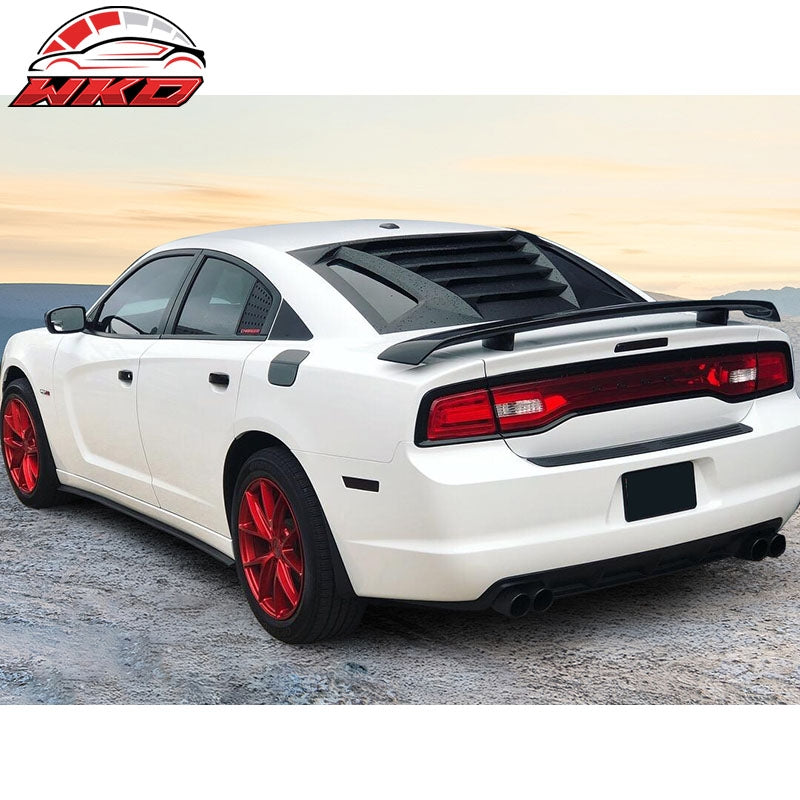 Fits 11-23 Dodge Charger Ikon V2 Style Rear Window Louver - Gloss Black
