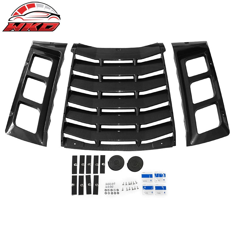 Fits 11-23 Dodge Charger IKON ABS Rear Window Louver Carbon Fiber Print 3PCS