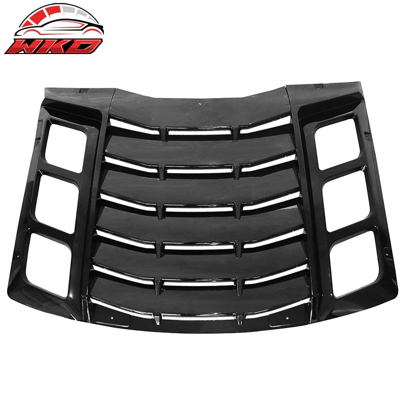 Wholesale 11-23 Dodge Charger 3PC IKON Style Rear Window Louver Cover ABS Gloss Black - Wikond Auto