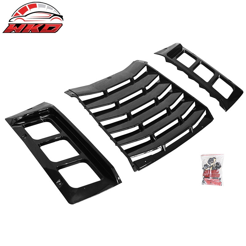 Wholesale 11-23 Dodge Charger 3PC IKON Style Rear Window Louver Cover ABS Gloss Black - Wikond Auto