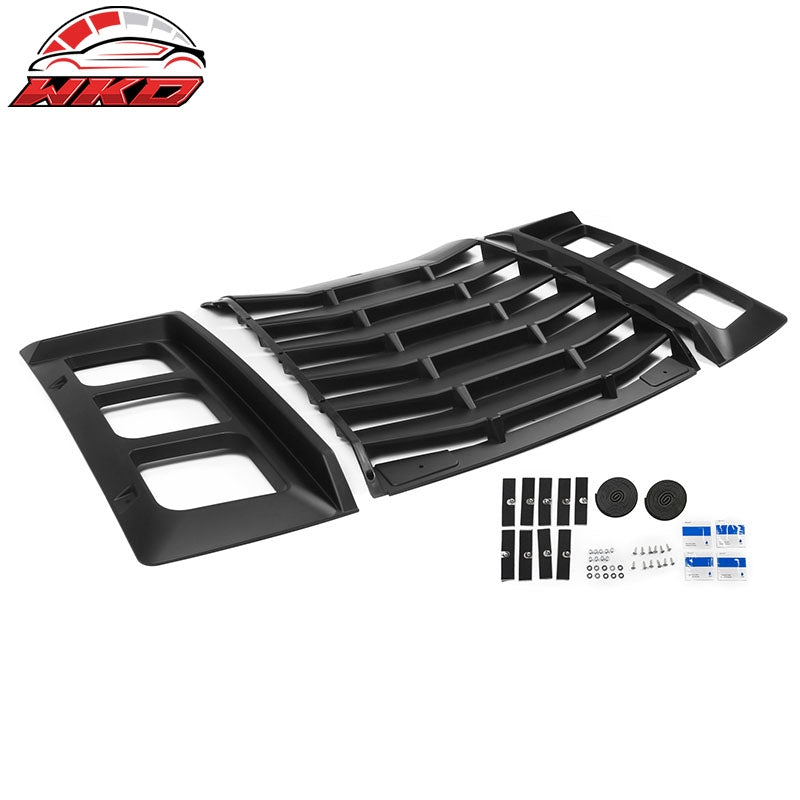 Fits 11-23 Dodge Charger IKON ABS Rear Window Louver Cover Matte Black - 3PCS
