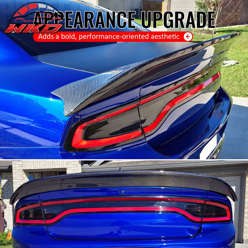 Fits 15-23 Dodge Charger Redeye Carbon Fiber Print Rear Trunk Spoiler Wing ABS