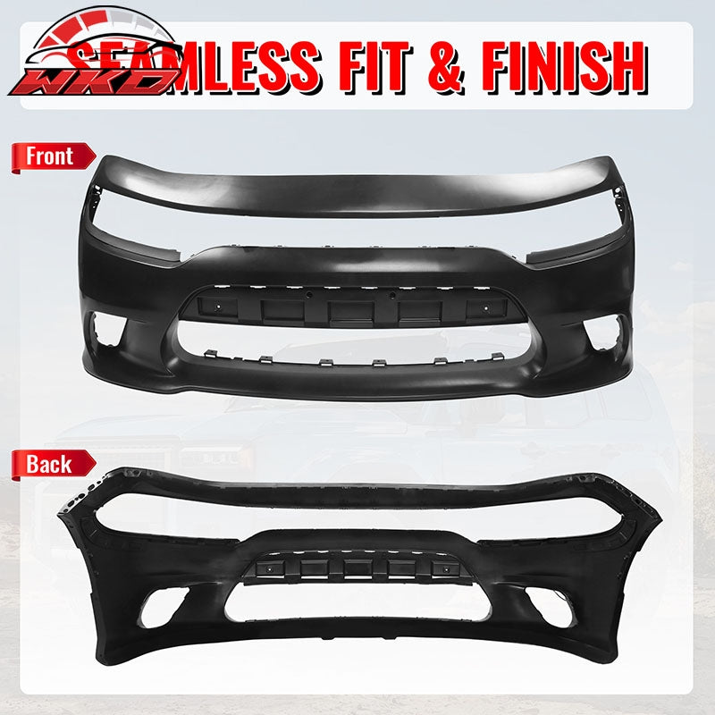 Fits 15-23 Dodge Charger SRT Hellcat Style Front Bumper Cover Replacement Kit PP