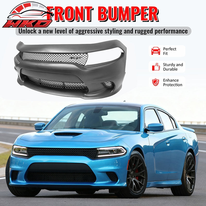 Wholesale 15-23 Dodge Charger SRT Hellcat Style Front Bumper Cover W/Fog Light Grille - Wikond Auto