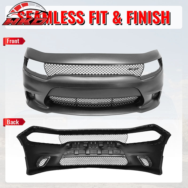Wholesale 15-23 Dodge Charger SRT Hellcat Style Front Bumper Cover W/Fog Light Grille - Wikond Auto