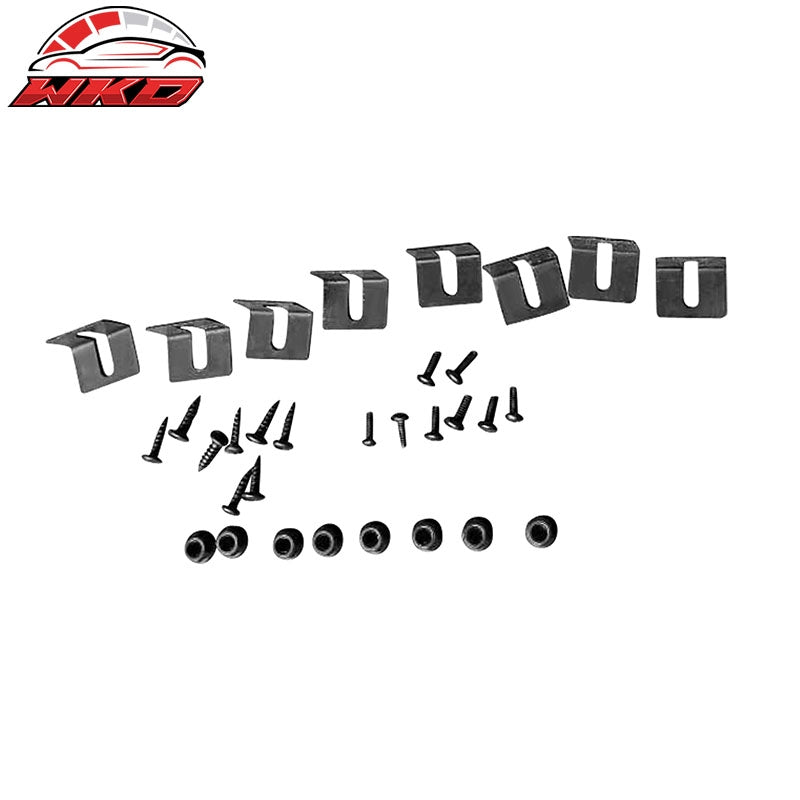 Fits 15-23 Dodge Charger SRT IKON Front Bumper Canards Splitter PP Gloss Black