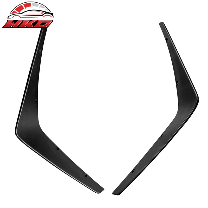 Fits 15-23 Dodge Charger SRT IKON Style Front Bumper Canards Matte Black PP 2PC