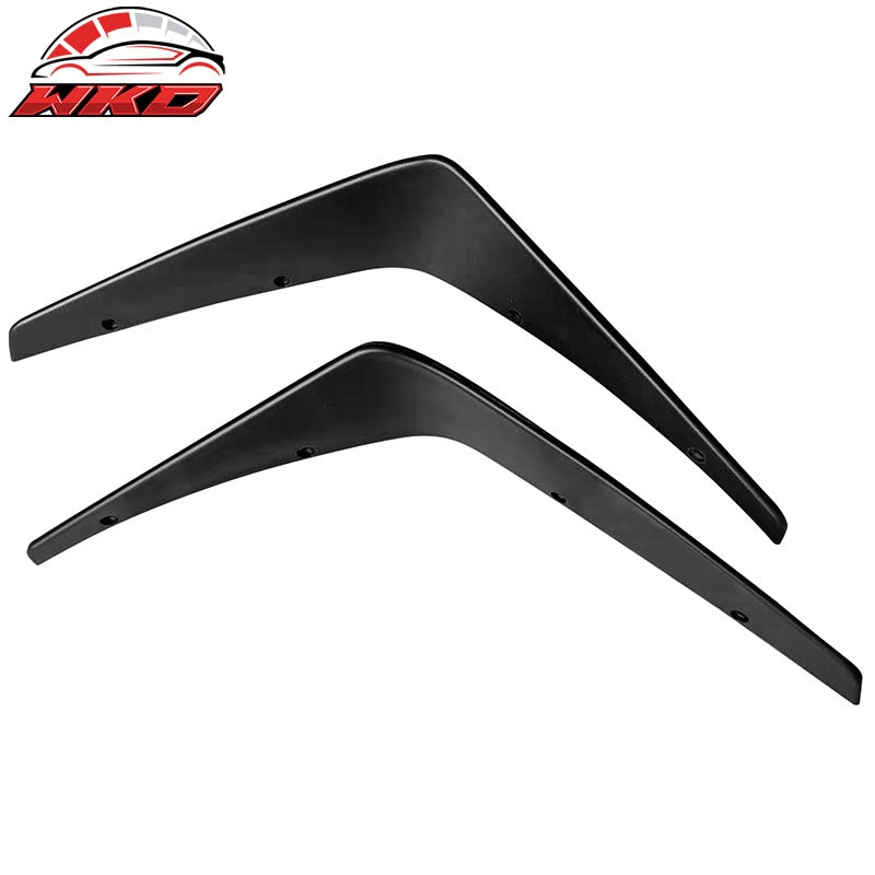 Fits 15-23 Dodge Charger SRT IKON Style Front Bumper Canards Matte Black PP 2PC