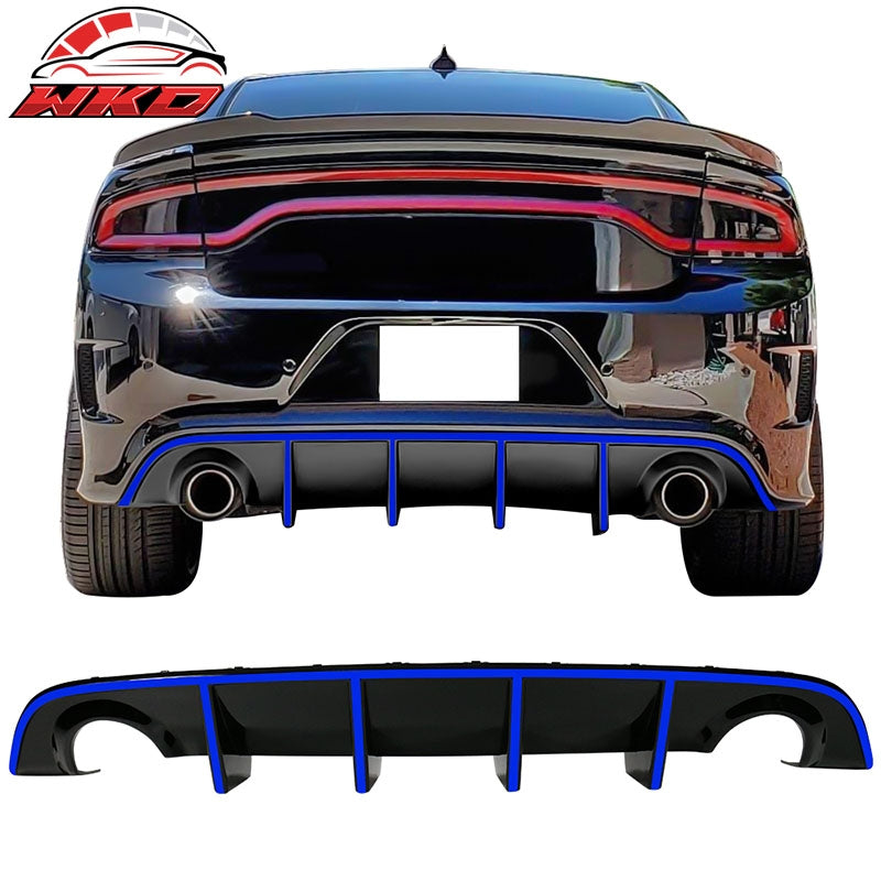Wholesale  15-23 Dodge Charger SRT OE Style Rear Bumper Diffuser W/Blue Reflective Tape