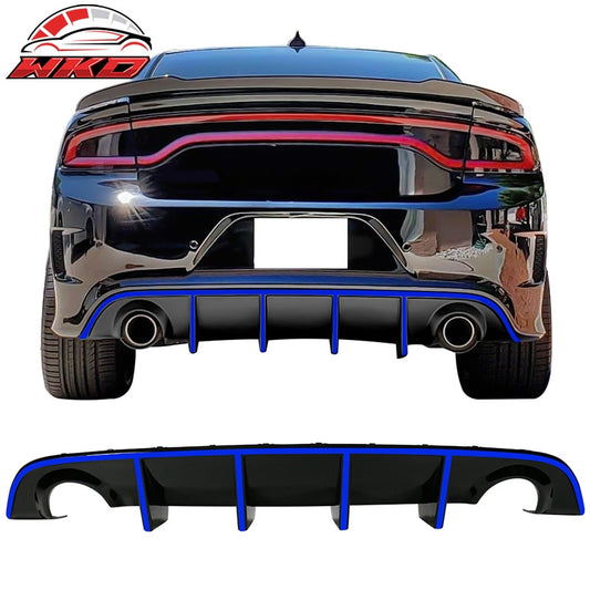 Wholesale  15-23 Dodge Charger SRT OE Style Rear Bumper Diffuser W/Blue Reflective Tape