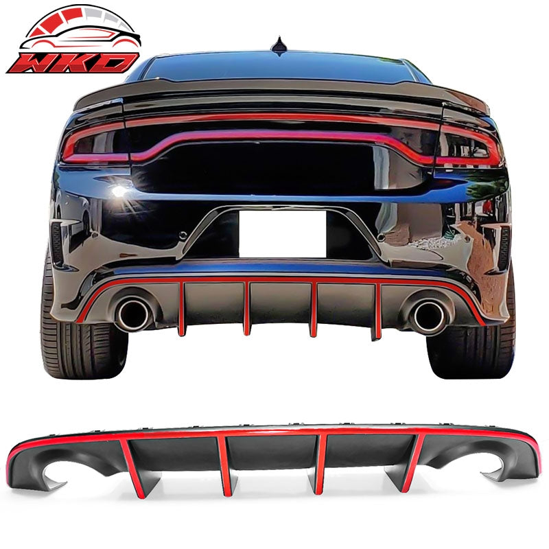 Wholesale 15-23 Dodge Charger SRT OE Style Rear Diffuser with Red Reflective Tape