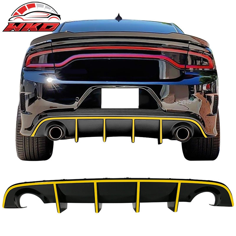 Wholesale 15-23 Dodge Charger SRT OE Style Rear Diffuser with Yellow Reflective Tape
