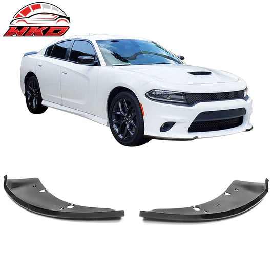 Wholesale 15-23 Dodge Charger SRT Scat Pack 2PC Front Bumper Lip Splitter Gloss Black - Wikond Auto