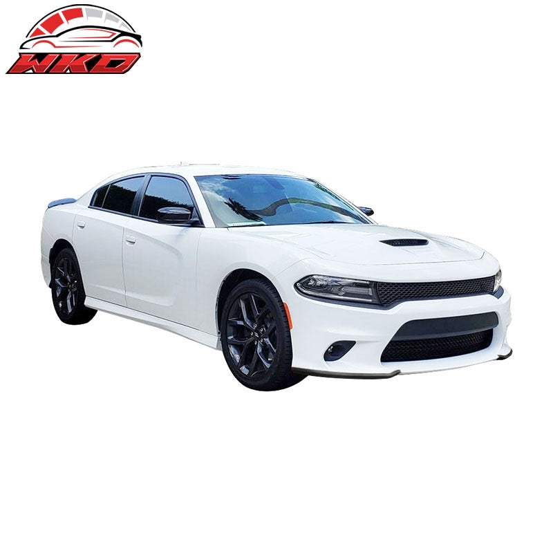 Fits 15-23 Dodge Charger SRT Scat Pack 2PC Front Bumper Lip Splitter Gloss Black