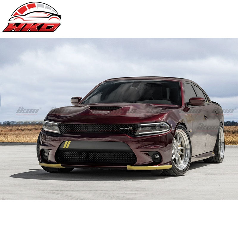 Fits 15-23 Dodge Charger SRT Scat Pack Front Bumper Lip Splitter Protector 2PCS