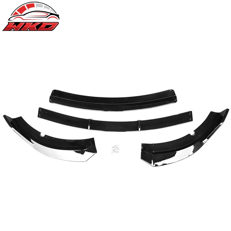 Fits 15-23 Dodge Charger SRT V2 Style Gloss Black Front Bumper Lip Spoiler 4PCS