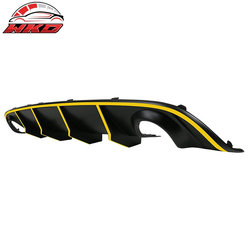 Fits 15-23 Dodge Charger SRT V2 Style Rear Diffuser with Yellow Reflective Tape