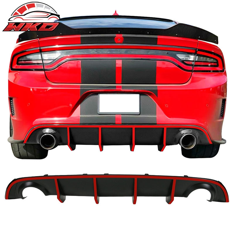 Wholesale 15-23 Dodge Charger SRT V2 Style Rear Diffuser with Red Reflective Tape