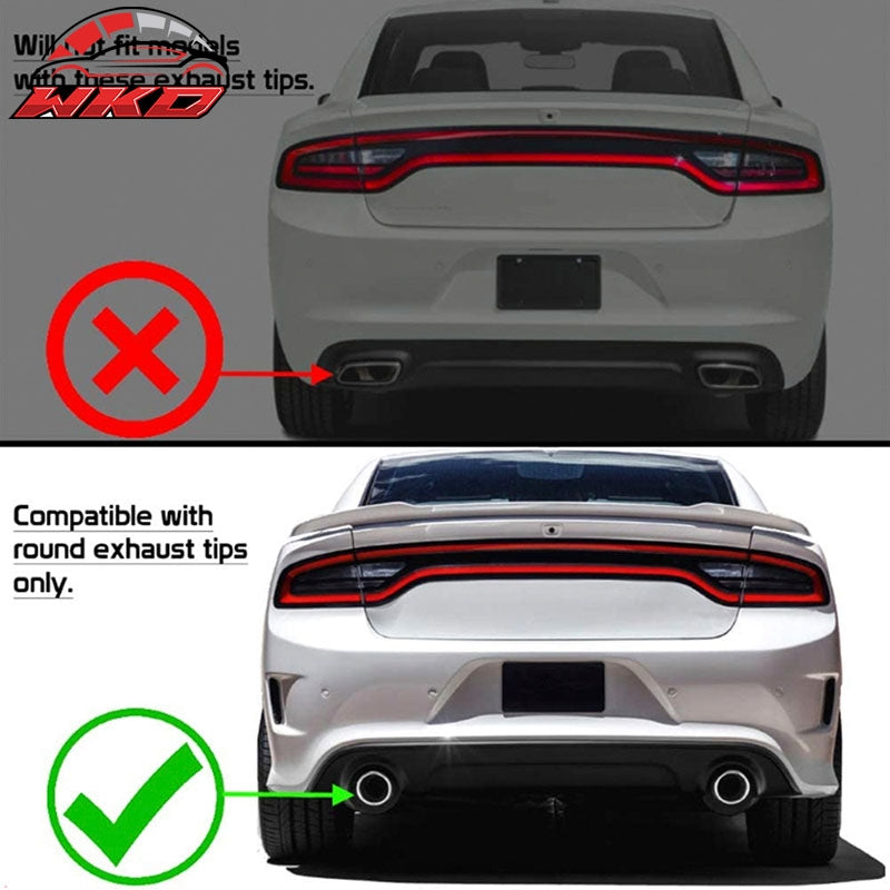 Fits 15-23 Dodge Charger SRT V3 Style Rear Bumper Diffuser Carbon Fiber Print