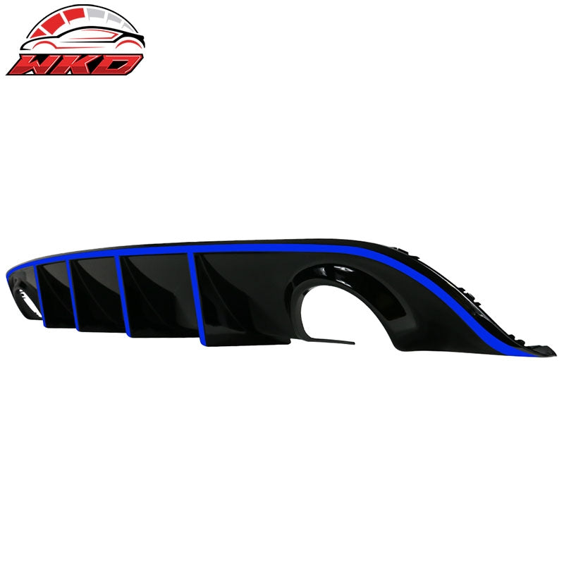 Fits 15-23 Dodge Charger SRT V3 Style Rear Diffuser with Blue Reflective Tape