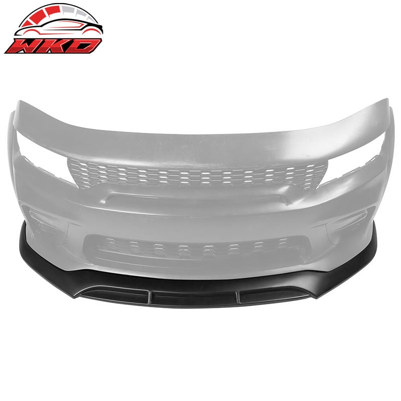 Fits 20-23 Dodge Charger SRT Widebody IKON V5 Matte Black Front Bumper Lip - PP