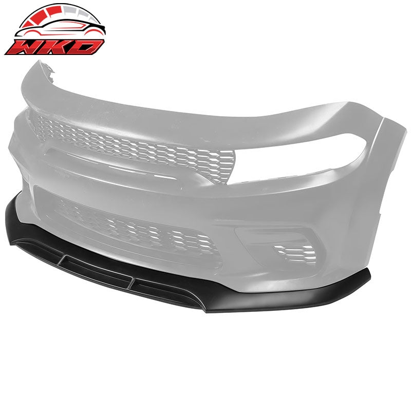 Fits 20-23 Dodge Charger SRT Widebody IKON V5 Matte Black Front Bumper Lip - PP