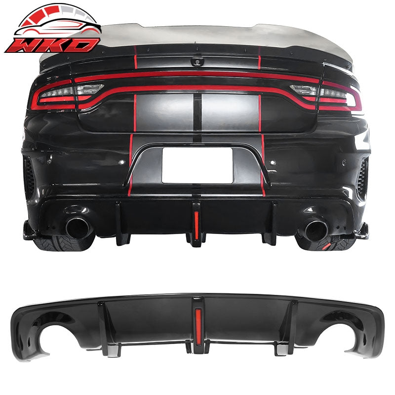 Wholesale 20-23 Dodge Charger Widebody IKON Style Rear Diffuser W/LED PP Gloss Black