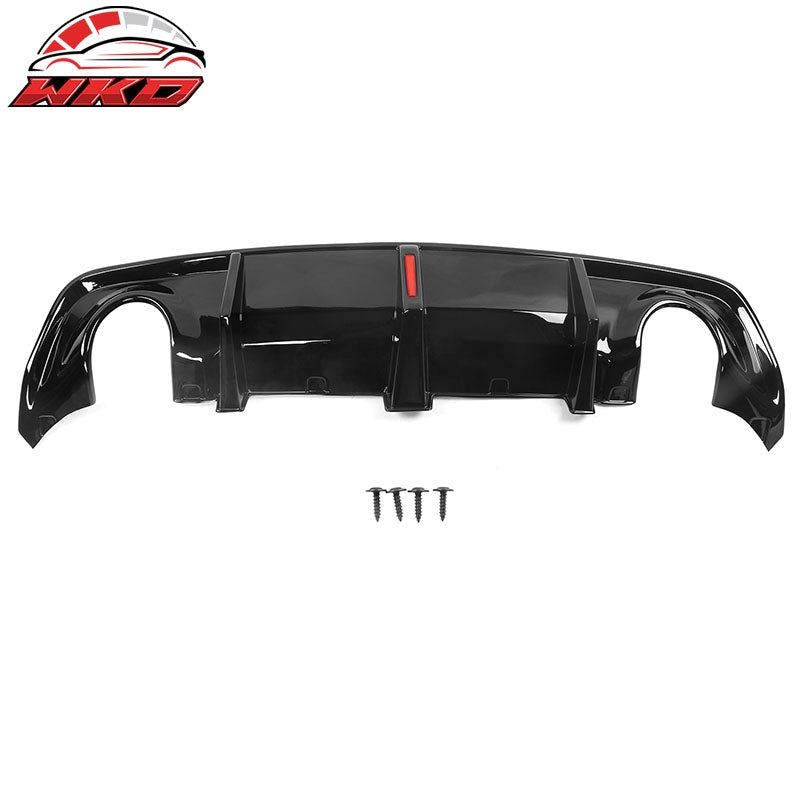 Fits 20-23 Dodge Charger Widebody IKON Style Rear Diffuser W/LED PP Gloss Black