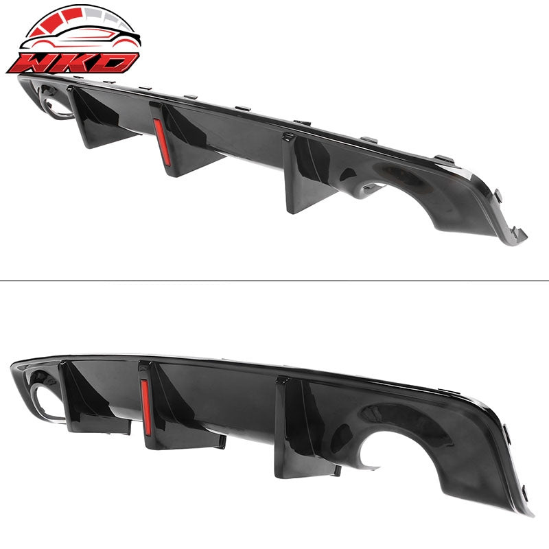 Fits 20-23 Dodge Charger Widebody IKON Style Rear Diffuser W/LED PP Gloss Black