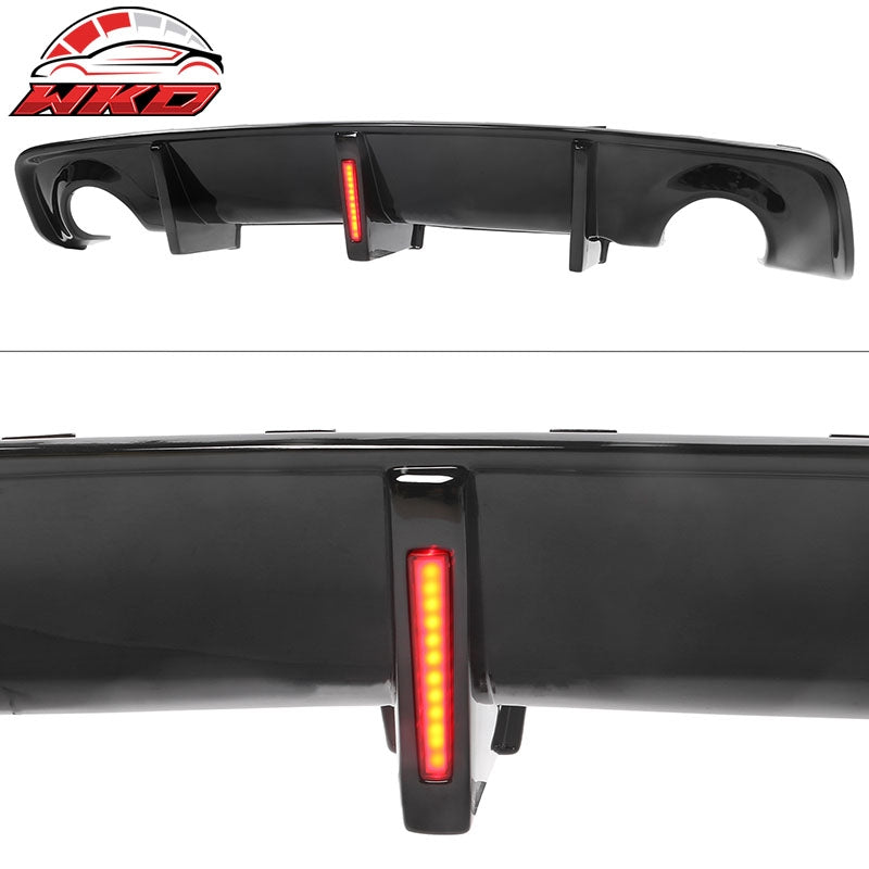 Fits 20-23 Dodge Charger Widebody IKON Style Rear Diffuser W/LED PP Gloss Black