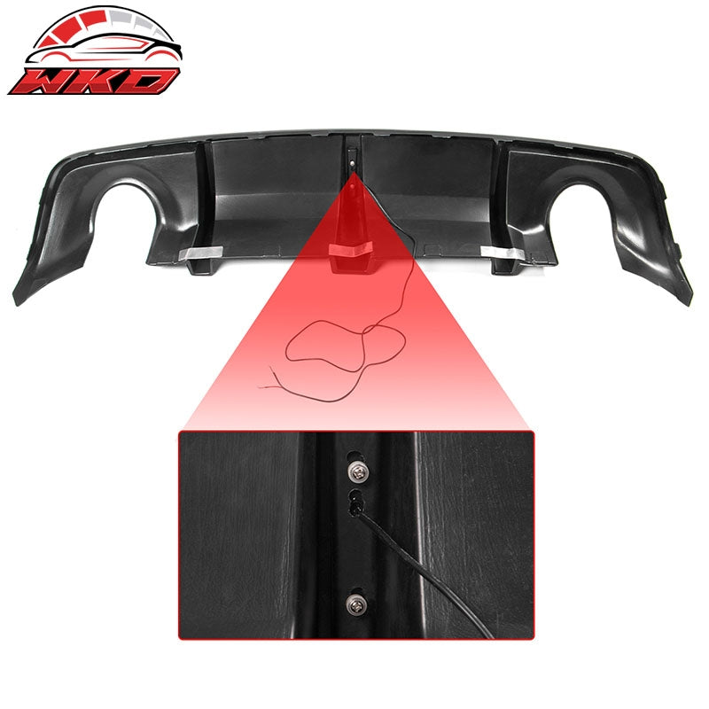 Fits 20-23 Dodge Charger Widebody IKON Style Rear Diffuser W/LED PP Matte Black