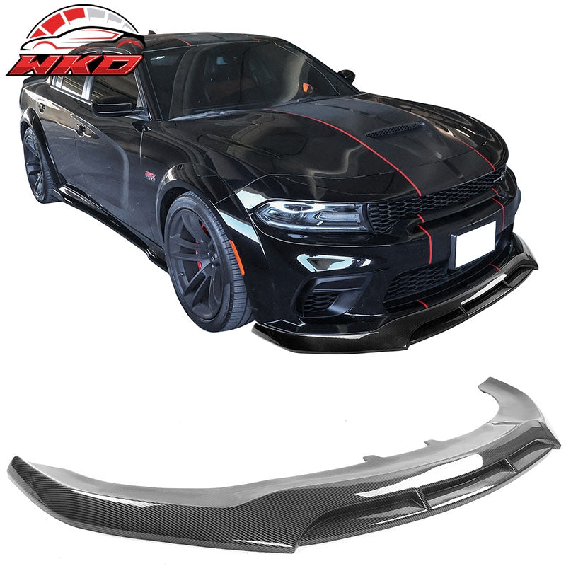 Wholesale 20-23 Dodge Charger SRT Widebody V5 Carbon Fiber Print Front Bumper Lip PP - Wikond Auto